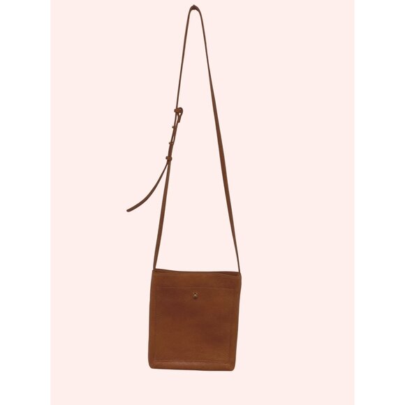 Madewell Tan Leather Crossbody Bag With Adjustable Strap & Front Pocket NWT - Picture 3 of 5